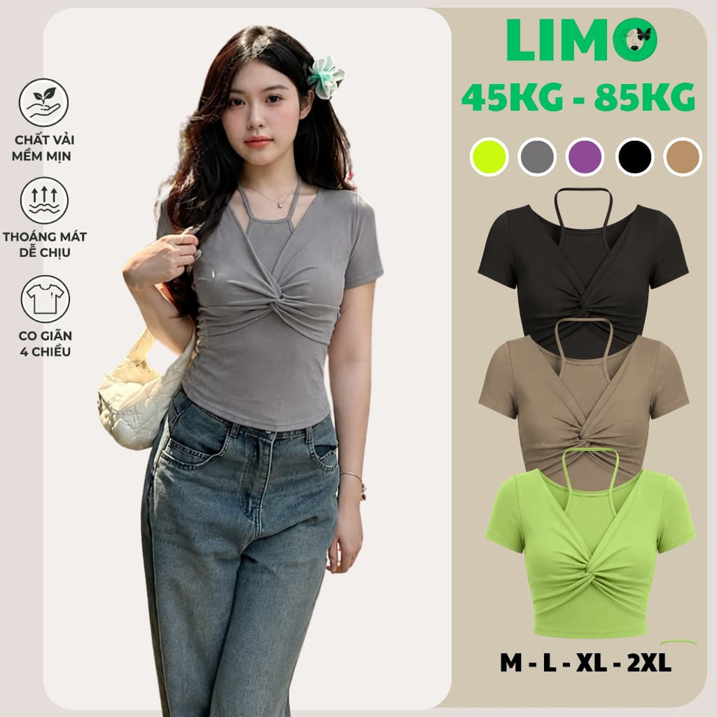 Áo Kiểu Dễ Thương Mặc Hè Đẹp Áo Thun Nữ Bisgize Áo Nhũ Tay Ngắn LiMo MS215 Thời Trang Thiết Kế Đẹp