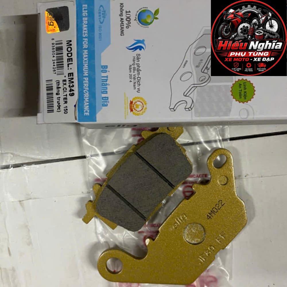 Má Phanh (Bố Thắng) Đĩa Trước EM349 Cho Xe Exciter 150, Exciter 155 (1 Pis), NVX, Janus, Freego