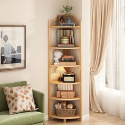 Kệ Góc Gỗ Tre 5 Tầng Đa Năng - Kệ Góc Phòng Khách, Kệ Trang Trí Góc Tường Cao Cấp 2