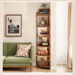 Kệ Góc Gỗ Tre 5 Tầng Đa Năng - Kệ Góc Phòng Khách, Kệ Trang Trí Góc Tường Cao Cấp 5
