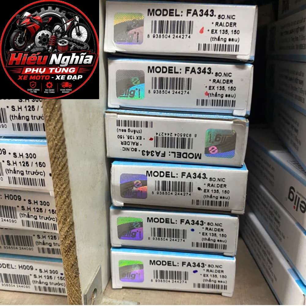 Má Phanh (Bố Thắng) Đĩa Sau FA343 Cho Xe Exciter 135/150/155, Raider, Satria, Sonic, FZ, TFX