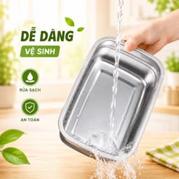 Bộ Combo 5 Hộp Inox  1500ML Loại 1 Nắp Hút Chân Không, Khay Đựng Thực Phẩm Ngăn Mùi Tủ Lạnh 2