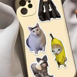 Nhãn Dán Mèo Meme Cute Decal Chống Nước Trang Trí Cho Laptop Vali Bình Nước Mũ Bảo Hiểm Xe Máy 6