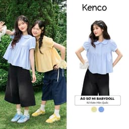 [Peinn] Áo Sơ Mi Babydoll Kẻ Kate Hàn Quốc Sunny Top  Tay Bồng Dễ Thương Mùa Hè AMN015 2