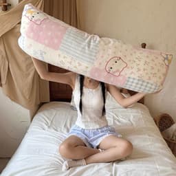 (Hàng Có Sẵn)Vỏ Gối Đôi - Gối Dài - Gối Ôm Nỉ Nhung Tuyết Sữa Mềm Mịn Hoạ Tiết Dễ Thương 40x120cm Có Khoá Kéo 1