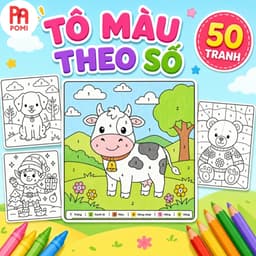 Set tranh tô màu theo số nhiều mẫu không trùng 25 trang A4 A5 - Đồ chơi POMI 1