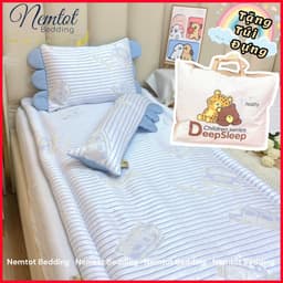 ❄️MÁT LẠNH❄️Bộ Nệm Gối Cho Bé Đi Học Vải Băng Lạnh Cao Cấp, Tặng Kèm Túi Đựng - Nemtot Bedding 5