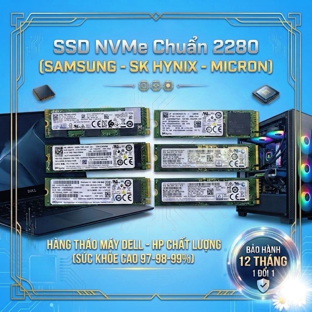 ổ cứng ssd M2 nvme 256Gb-512Gb samsung - Hynix - Micron (bảo hành 12 tháng)