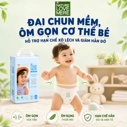 Combo 4 Bịch Bỉm ngày siêu mỏng Nature Love Mere siêu mềm mịn cho bé khô thoáng cả ngày, chống hăm 6