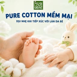 Combo 4 Bịch Bỉm ngày siêu mỏng Nature Love Mere siêu mềm mịn cho bé khô thoáng cả ngày, chống hăm 5