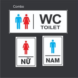 [Hỏa Tốc] Bộ Bảng Decal Biển Báo Nhà Vệ Sinh (Nam - Nữ - WC) Chống Thấm Nước, Bền Đẹp 9