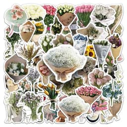Nhãn Dán Hoa Douyin Cute Sticker Decal Chống Nước Trang Trí Laptop Vali Bình Nước Mũ Bảo Hiểm Kính Cửa 8