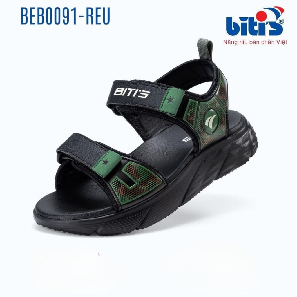 Sandal Bé Trai Biti's Quai Dán Màu Rêu BEB0091