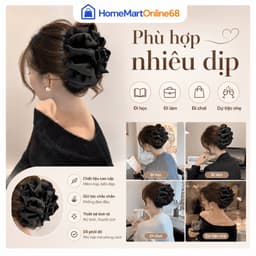 Kẹp tóc càng cua nơ đen bản lớn 13cm cao cấp, thiết kế họa tiết bong bóng nổi bật giúp giữ tóc cực chắc chắn(giadungtranlinh) 7