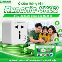 Ổ Cắm Wifi Thông Minh Hunonic SK01& SK02 Điều Khiển Đèn, Bơm nước Từ Xa Qua WiFi 7