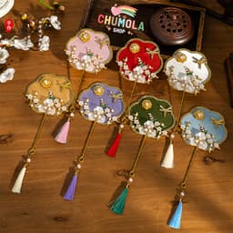 Quạt mini cô dâu cầm tay phụ kiện chụp ảnh đám cưới thanh lịch sang trọng 1