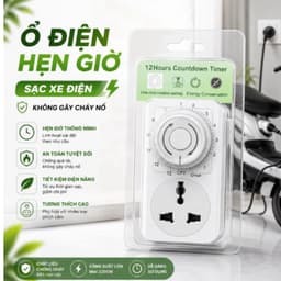 Ổ cắm điện hẹn giờ thông minh MTO1D hẹn giờ tắt sạc điện thoại sạc xe đạp điện an toàn dạng cơ dễ sử dụng timer hẹn giờ 1