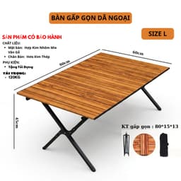 bàn camping gấp gọn, dã ngoại cắm trại du lịch ngoài trời sơn tĩnh điện gọn nhẹ 9