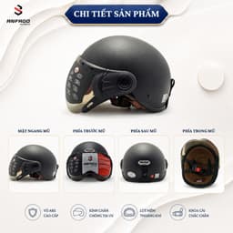 Mũ bảo hiểm nửa đầu Anfago chính hãng, thời trang, chống chói lóa và tia UV, nhiều màu sắc cho bạn lựa chọn. 2
