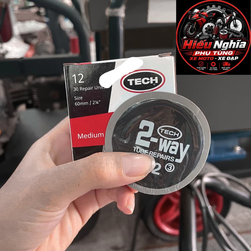 Hộp 30 Miếng Vá Vỏ Xe Không Ruột Tech #12 (Ø 60mm) - Miếng Vá Nguội Ô Tô Xe Máy Tiêu Chuẩn Mỹ.