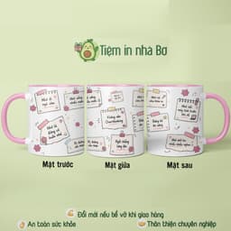 Ly cốc sứ in hình giấy note nhắc nhớ nhiều thông điệp dễ thương ý nghĩa quà tặng bạn bè đồng nghiệp người thân (2 mẫ)u 1