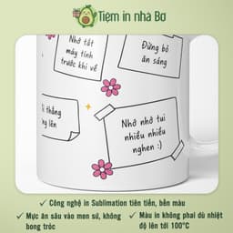 Ly cốc sứ in hình giấy note nhắc nhớ nhiều thông điệp dễ thương ý nghĩa quà tặng bạn bè đồng nghiệp người thân (2 mẫ)u 3