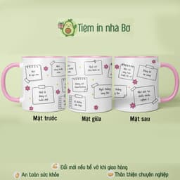 Ly cốc sứ in hình giấy note nhắc nhớ nhiều thông điệp dễ thương ý nghĩa quà tặng bạn bè đồng nghiệp người thân (2 mẫ)u 2