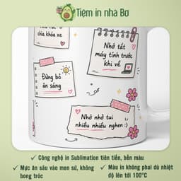 Ly cốc sứ in hình giấy note nhắc nhớ nhiều thông điệp dễ thương ý nghĩa quà tặng bạn bè đồng nghiệp người thân (2 mẫ)u 4