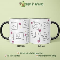 Ly cốc sứ in hình giấy note nhắc nhớ nhiều thông điệp dễ thương ý nghĩa quà tặng bạn bè đồng nghiệp người thân (2 mẫ)u 8
