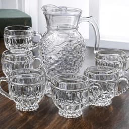 [ GiaDungQueHuong ] Bình Đựng Nước Thủy Tinh, Ca Nước Deli Kèm Cốc Uống Nước Cao Cấp Dung Tích 1,7L  M22 7