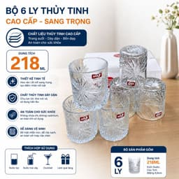 [ HANA] Bộ Bình Cốc Thuỷ Tinh Chịu Nhiệt Họa Tiết Hoa Kim Cương Kèm 6 Cốc Nước Màu Trắng Dung Tích 1800ml 3