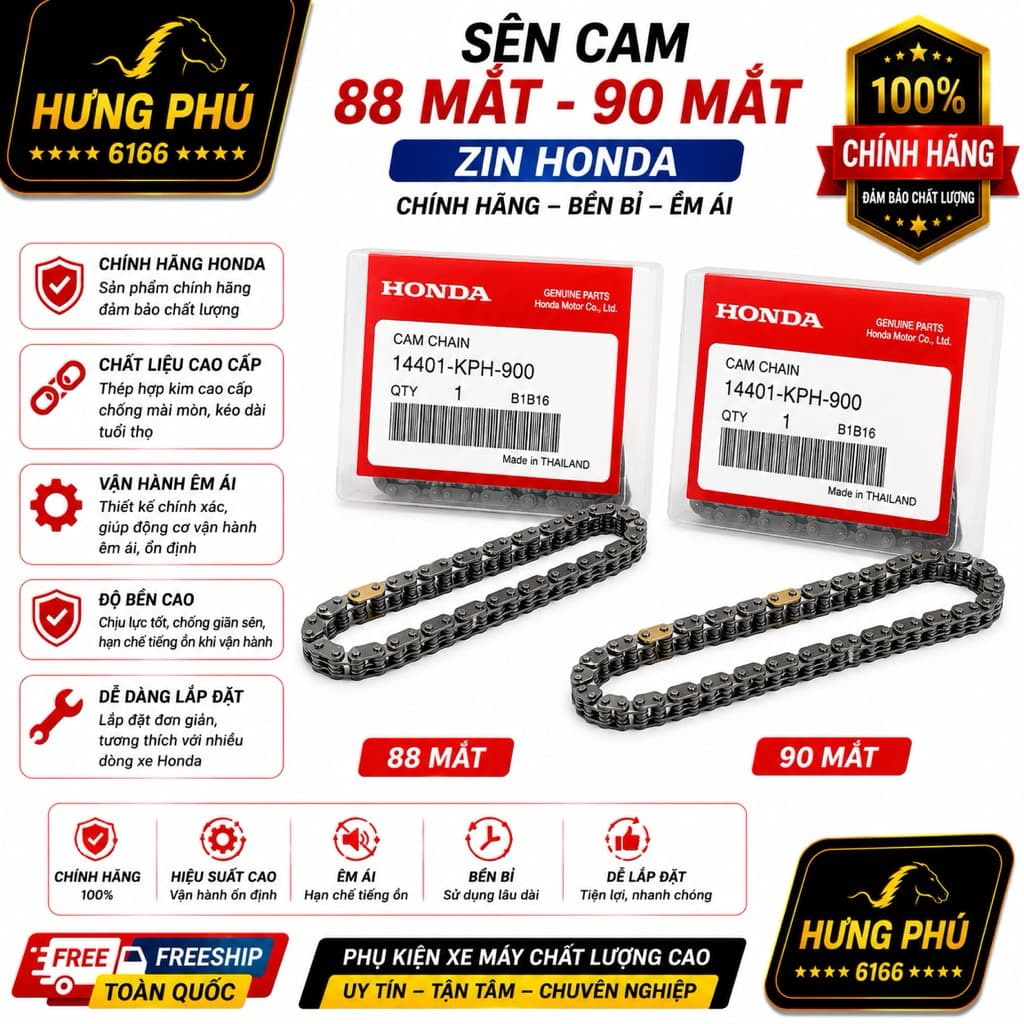 Sên (xích) cam zin honda 88.90 mắt