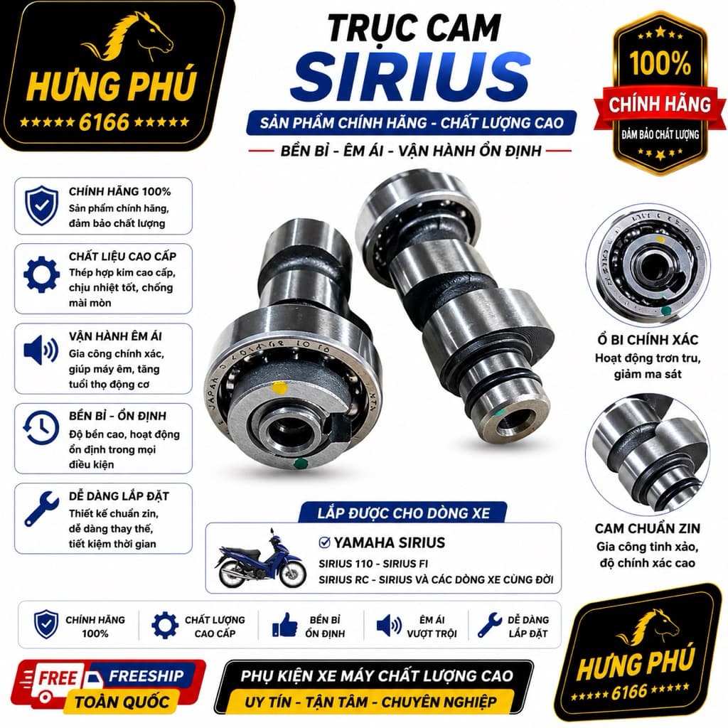 Trục cam sirius zin trần