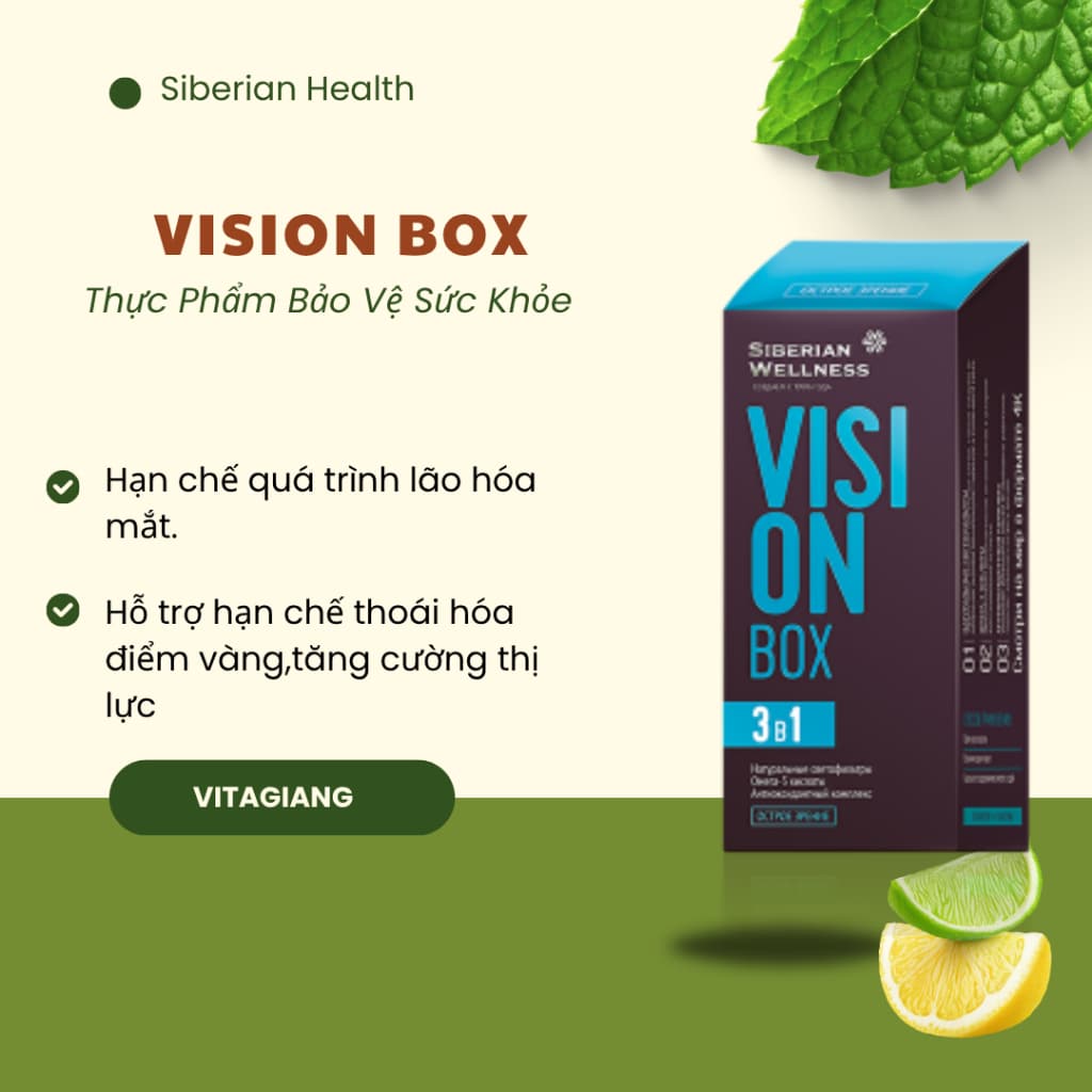 [Hỗ trợ mắt] Thực phẩm bảo vệ sức khỏe Vision Box – 30 túi – Date 2027 TD88
