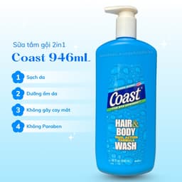 Sữa tắm gội nam Coast Classic Scent Hair & Body Wash 946ml của Mỹ 2