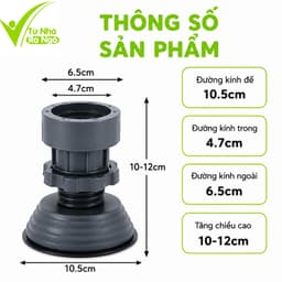 Bộ 4 Chân Đỡ Máy Giặt Chống Rung Tăng Chiều Cao GD215 - Chân Kê Máy Giặt Chống Rung Giảm Ồn Chịu Lực 6