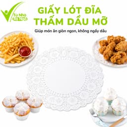 Giấy Lót Đĩa Thấm Dầu Mỡ Tròn Hoa Văn Ren GD112- Giấy Lót Đĩa Thực Phẩm Thấm Hút Dầu Mỡ Hiệu Quả 2