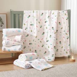 Khăn Tắm Xô Nhăn 6 Lớp Manny Cho Bé Sơ Sinh Vải Xô Mềm Mịn An Toàn Cho Bé Kích Thước 1mx1m1 2
