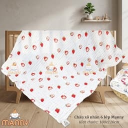 Khăn Tắm Xô Nhăn 6 Lớp Manny Cho Bé Sơ Sinh Vải Xô Mềm Mịn An Toàn Cho Bé Kích Thước 1mx1m1 8