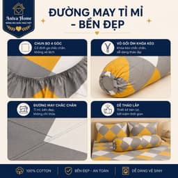 Bộ Ga Gối Cotton Thắng Lợi 4 món Aniva Home Size 2mx2m, 2mx2m2 - Cotton Cao Cấp, Mềm Mịn, Thoáng Mát 4