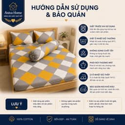 Bộ Ga Gối Cotton Thắng Lợi 4 món Aniva Home Size 2mx2m, 2mx2m2 - Cotton Cao Cấp, Mềm Mịn, Thoáng Mát 6