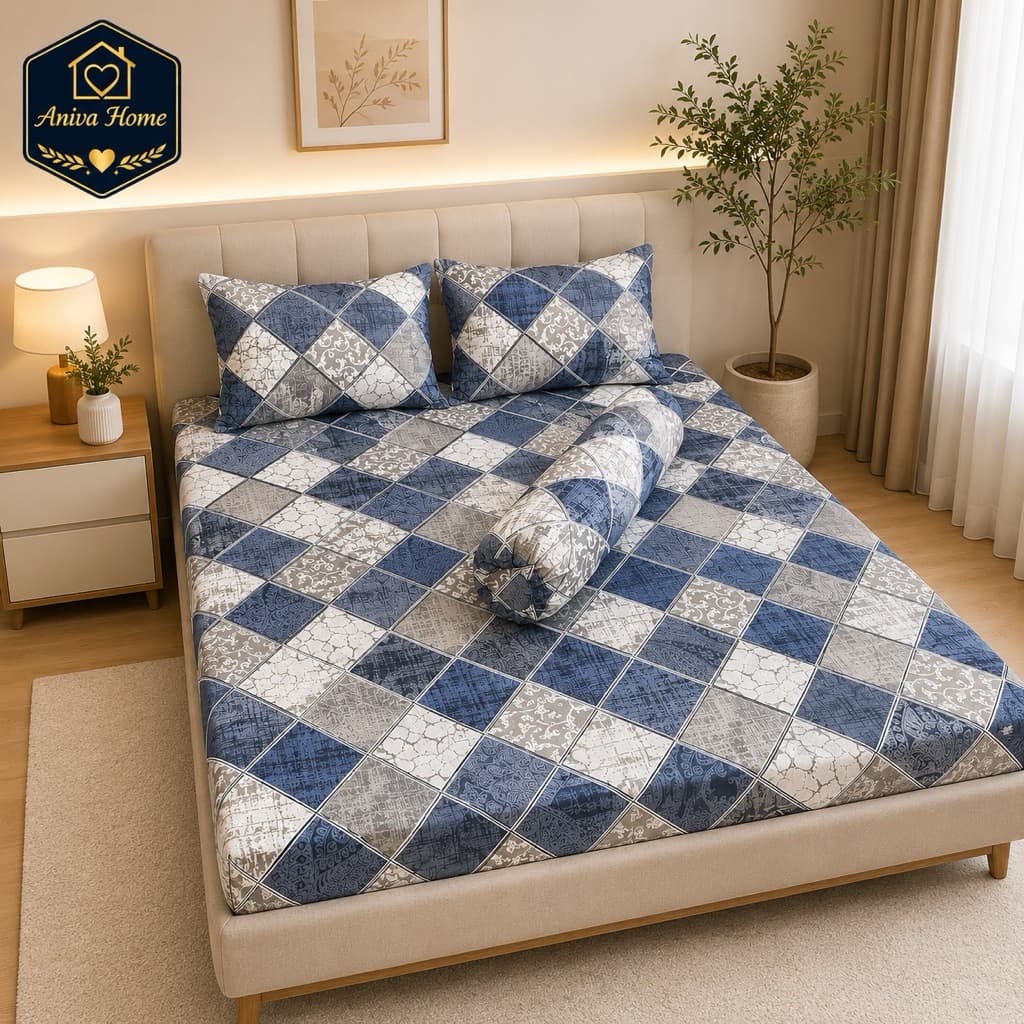 Ga Lẻ Cotton Thắng Lợi Aniva Bedding Size 2mx2m, 2m2x2m Ga Bọc Nệm Mềm Mịn Thoáng Mát Phù Hợp Nệm Cao 3-15cm