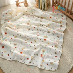 Khăn Tắm Muslin Organic Zeloo Cao Cấp 90x90cm - Khăn Xô Đa Năng Siêu Mềm Mịn Thấm Hút Cho Bé 5