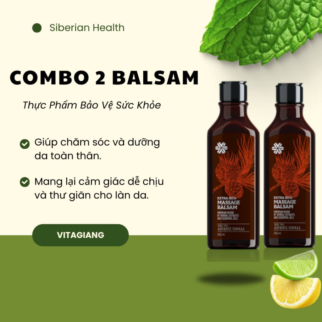 COMBO 2 - Dầu mát xa SIBERIAN Extra Rich Massage Balsam dưỡng da toàn thân - chai 250 ml TD88