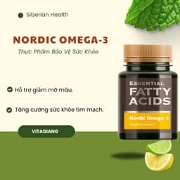 Thực phẩm Siberian Wellness Nordic Omega-3, thực phẩm bổ sung omega-3 cho sức khỏe, chai 60 viên." 1