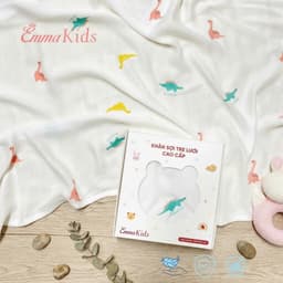 Hộp Khăn Tắm Sợi Tre Lưới Cao Cấp Emmakids, Dệt Từ Bông Tre Mềm Mại, Thấm Hút Si100x100cm 4