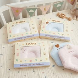 Gối Chống Méo Bẹt Đầu Manny Cao Cấp Hình Đám Mây Cho Bé 5