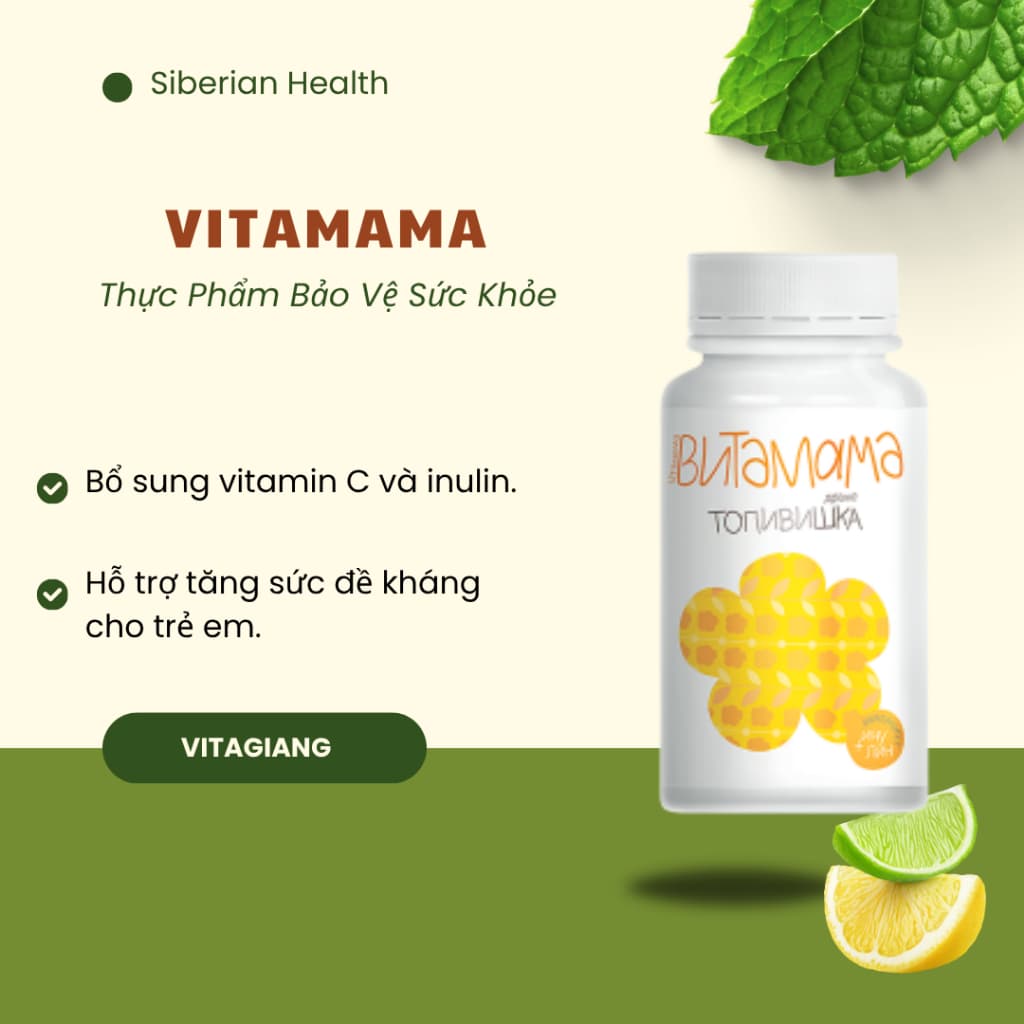 [Chính hãng] Thực phẩm bảo vệ sức khỏe VitaMama Siberian immunity sweets – 400 viên TD88