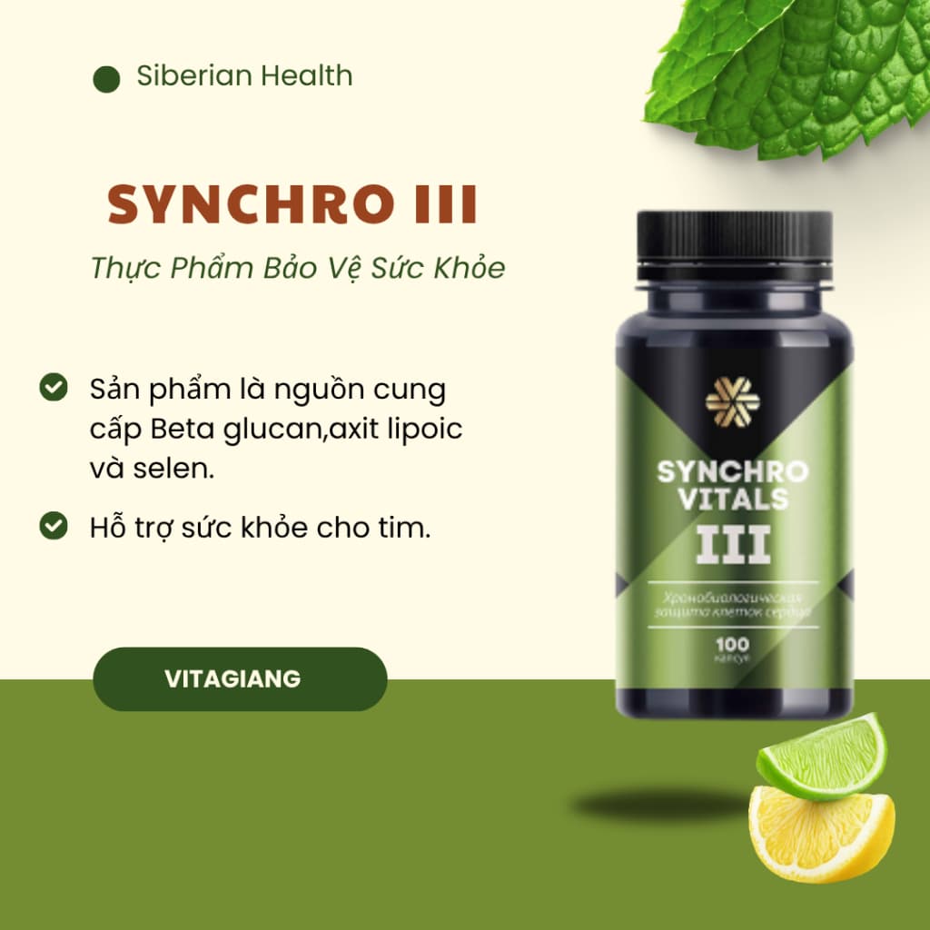 [Hỗ trợ tim] Syn 3 - Thực phẩm bảo vệ sức khỏe Synchrovitals III – 100 viên