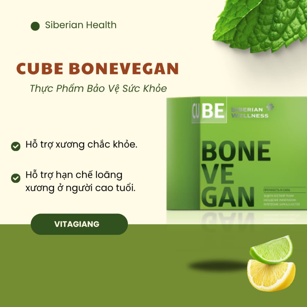 [ 3d bone vegan hỗ trợ xương ] Thực phẩm bảo vệ sức khỏe 3D Bone Vegan Cube – 30 túi/hộp